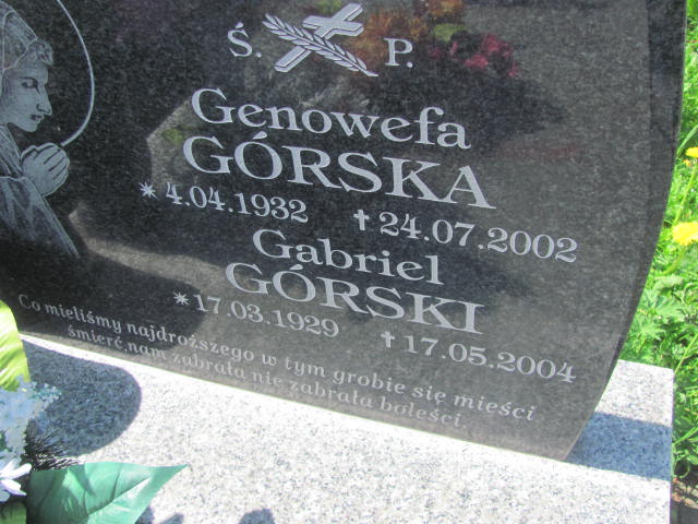 Gabriel Górski 1929 Moszczenica - Grobonet - Wyszukiwarka osób pochowanych