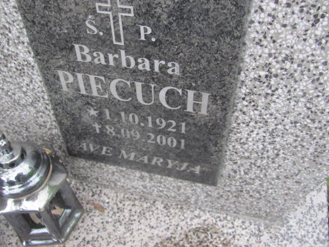 Barbara Piecuch 1921 Moszczenica - Grobonet - Wyszukiwarka osób pochowanych