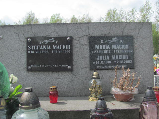 Julia Macior 1910 Moszczenica - Grobonet - Wyszukiwarka osób pochowanych