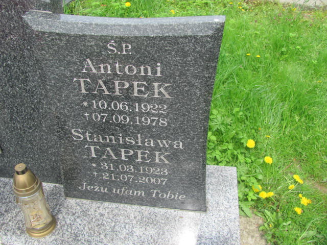 Stanisława Tapek 1923 Moszczenica - Grobonet - Wyszukiwarka osób pochowanych